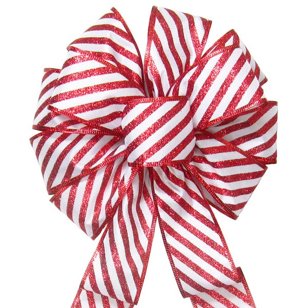 Candy Cane Hair Bow - Etsy