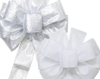 Glittering Sparkle Bows & Ribbon - Christmas Wreaths, Lanterns, Holiday Signs, Wedding Gifts, Crafts, Event Decorations