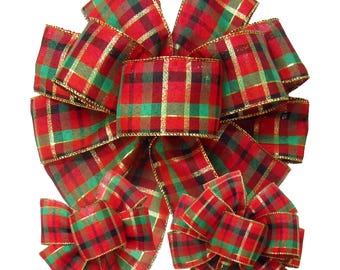 Holiday Plaid Bows - Wired Christmas Bows - Wreaths, Lanterns, Signs, Trees, Garland, Gifts, Crafts, Decorations