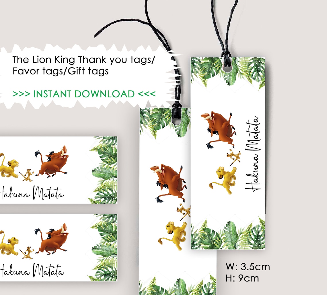 The Lion King Thank You Tag Lion King Gift Tag Lion King Etsy New Zealand