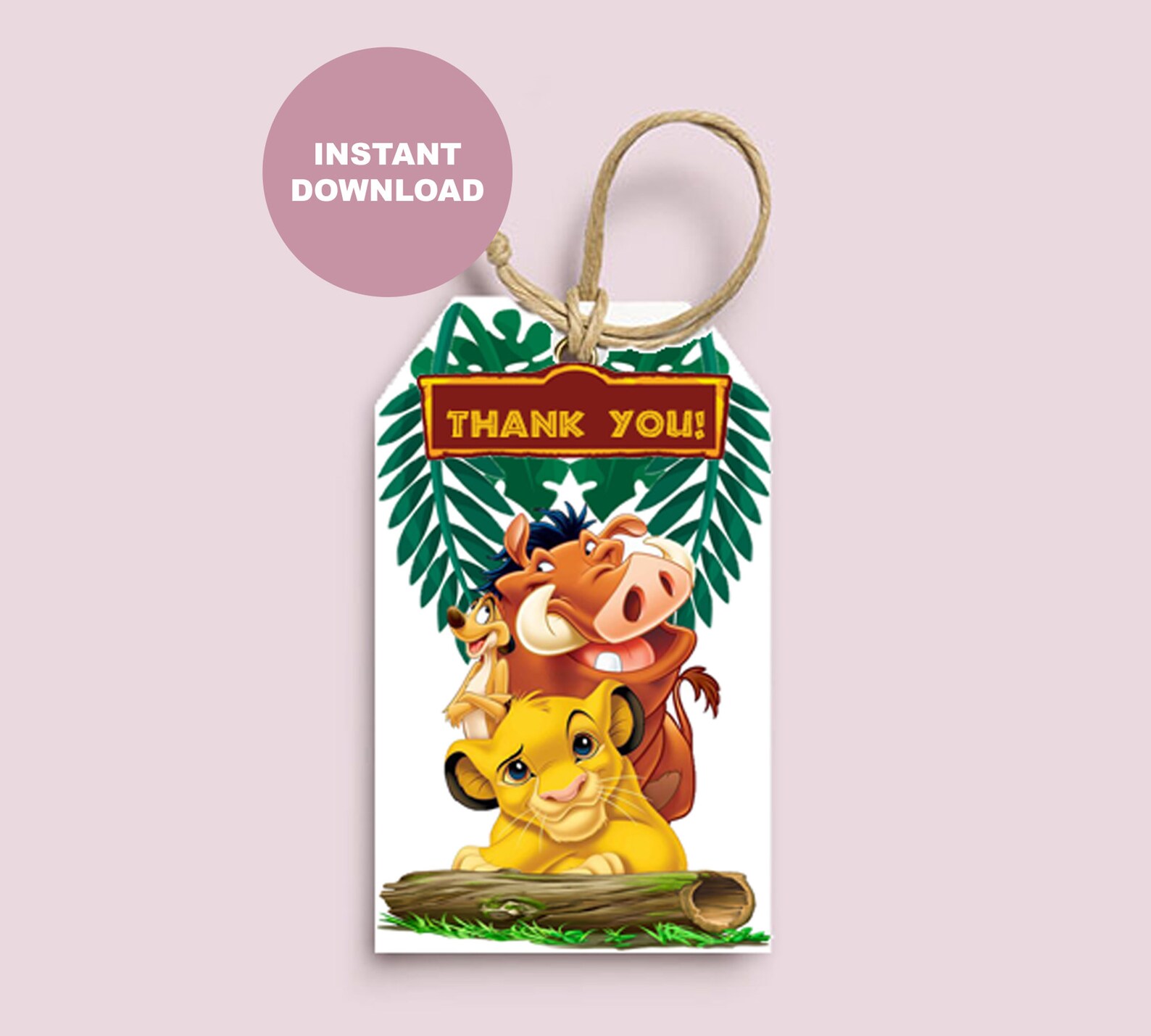 The Lion King Thank You Tag Lion King Gift Tag Lion King Etsy