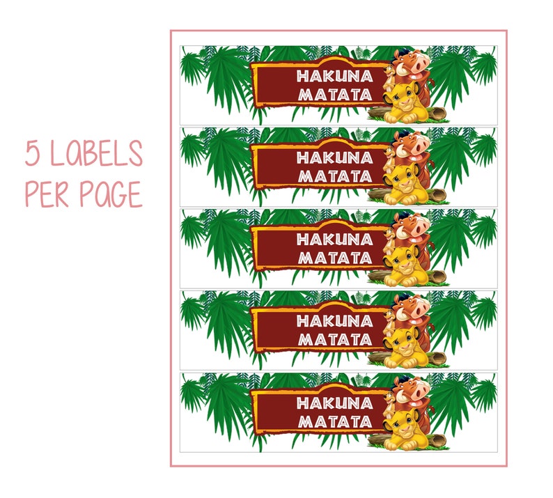 Free Printable Lion King Labels