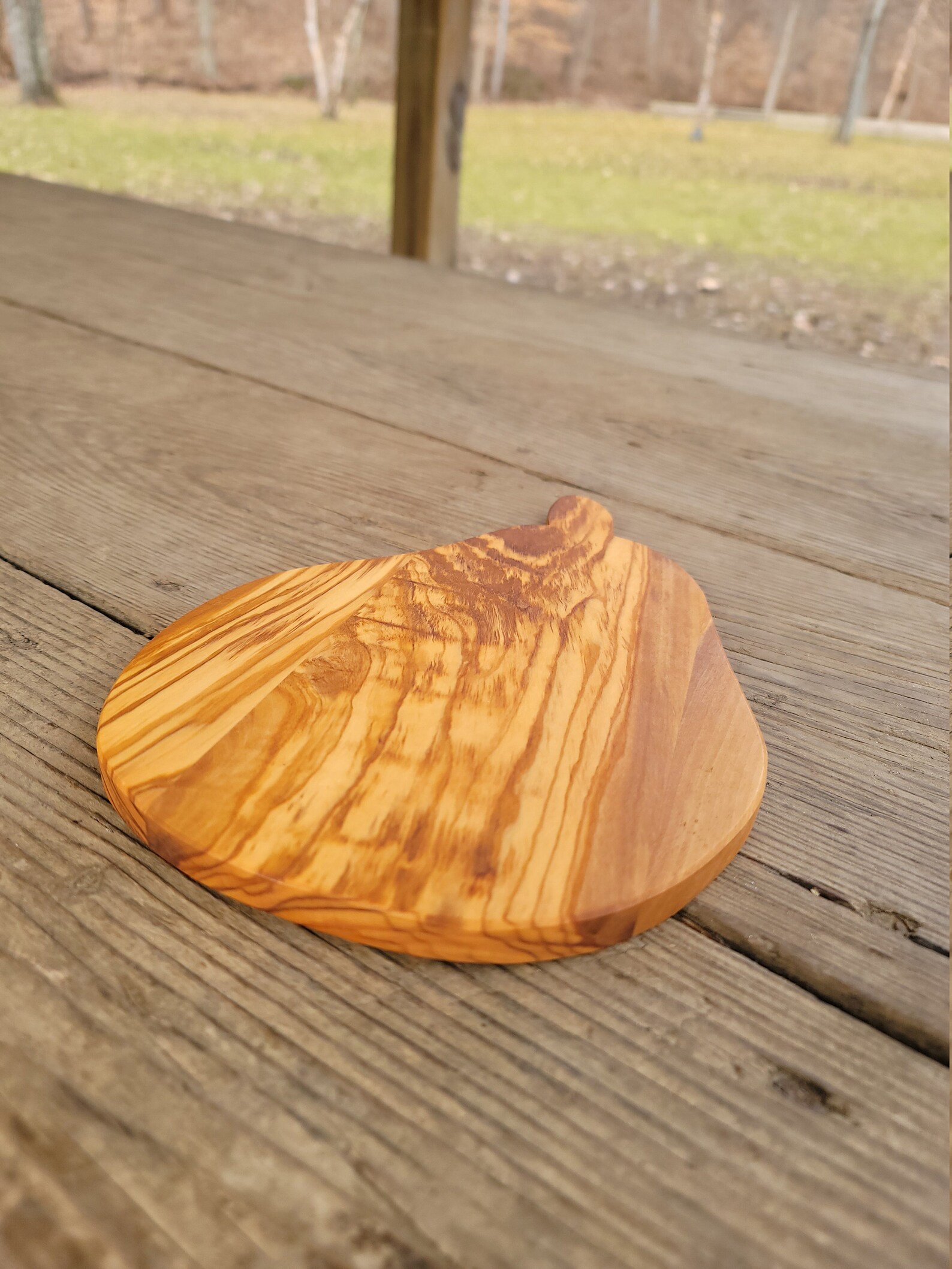 Olive Wood Cutting Board Pear Shape Etsy