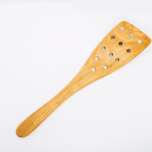 Cooking Spatula- 13&quot;/ 12 holes /Italian Olive wood / Personalisable