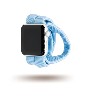 Sky Blue Art Deco Lines Yoga Band™ for Apple Watch Series 1-7, Samsung Galaxy, & Fitbit Versa, 38mm 40mm 41mm 42mm 44mm 45mm- Dót Outfitters