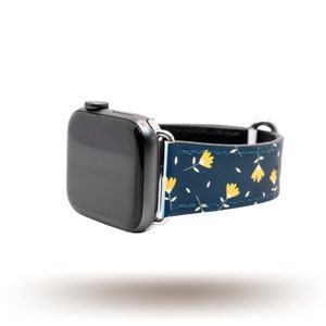 Night Bloom Vegan Leather Apple Watch Band | Series 1, 2, 3, 4, 5, 6, 7, SE | 38, 40, 41, 42, 44, or 45 mm - Dót Outfitters