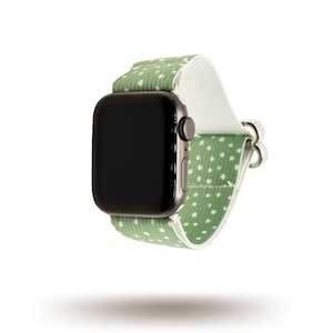 Mint Green Dots | Adjustable Elastic | Apple Watch Series 1-7 | Fitbit Versa 1-3 | Samsung Galaxy | 38mm 40mm 41mm 42mm 44mm 45mm