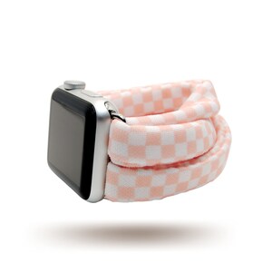 Blush Checkers Yoga Band® for Apple Watch Series (All), Samsung Galaxy, & Fitbit Versa, 38mm 40mm 41mm 42mm 44mm 45mm - Dót Outfitters