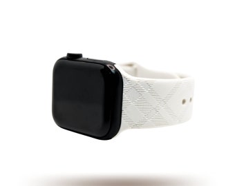 Textured Plaid | Engraved Watch Band | Silicone Watch Band | Compatible with Apple Series 7,6,5,4,3,2,1 | 38mm 40mm 41mm 42mm 44mm 45mm