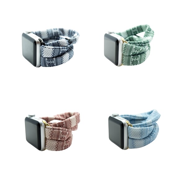 Nordic Sweater Print Green Yoga Band for Women s Apple Watch or