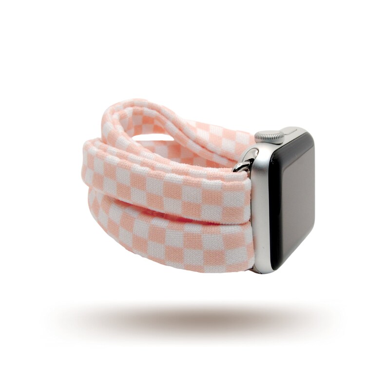 Blush Checkers Yoga Band® for Apple Watch Series (All), Samsung Galaxy, & Fitbit Versa, 38mm 40mm 41mm 42mm 44mm 45mm - Dót Outfitters