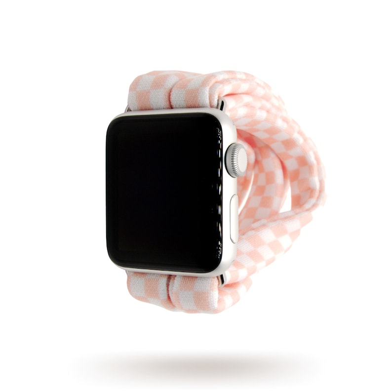 Blush Checkers Yoga Band® for Apple Watch Series (All), Samsung Galaxy, & Fitbit Versa, 38mm 40mm 41mm 42mm 44mm 45mm - Dót Outfitters