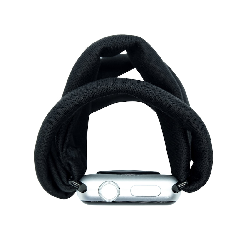 Black Yoga Band® Women's Apple Watch Series 1-8, Fitbit Versa 1-3, Samsung Galaxy, 38mm 40mm 41mm 42mm 44mm 45mm - Dót Outfitters