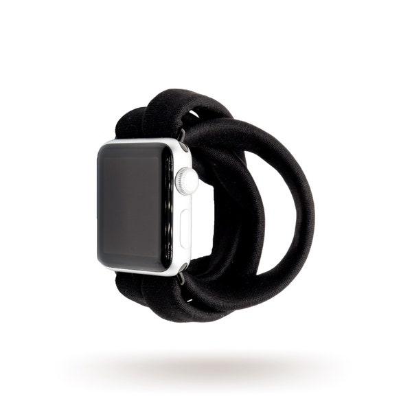 Black Yoga Band™ Women's Apple Watch Series 1-8, Fitbit Versa 1-3, Samsung Galaxy, 38mm 40mm 41mm 42mm 44mm 45mm - Dót Outfitters