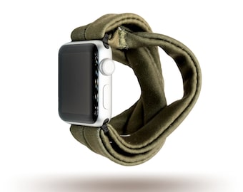 Olive Green Yoga Band® Women's Apple Watch Series 1-8, Fitbit Versa 1-3, Samsung Galaxy, 38mm 40mm 41mm 42mm 44mm 45mm 46mm - Dót Outfitters