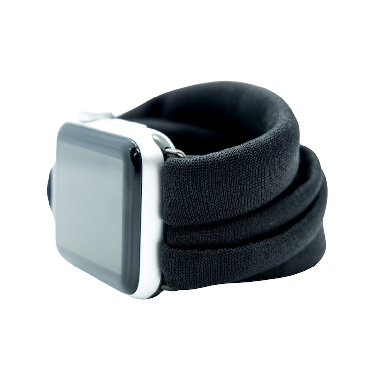 Black Yoga Band® Women's Apple Watch Series 1-8, Fitbit Versa 1-3, Samsung Galaxy, 38mm 40mm 41mm 42mm 44mm 45mm - Dót Outfitters