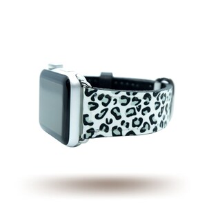 Snow Leopard Vegan Leather Print Apple Watch Band | Series 1, 2, 3, 4, 5, 6, 7, SE | Fits 38, 40, 41, 42, 44 or 45 mm - Dót Outfitters