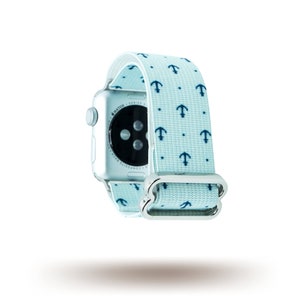 Anchor Blue | Adjustable Elastic | Apple Watch Series 1-7 | Fitbit Versa 1-3 | Samsung Galaxy | 38mm 40mm 41mm 42mm 44mm 45mm