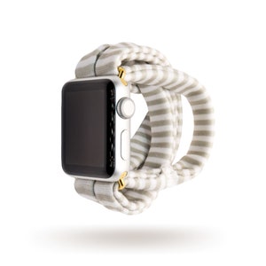 Gray Mini Stripe Yoga Band® for Apple Watch Series (All), Samsung Galaxy, & Fitbit Versa, 38mm 40mm 41mm 42mm 44mm 45mm - Dót Outfitters