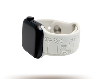 Gulf Coast Apple Watch Band | Engraved Watch Band | Silicone Watch Band | Compatible with Apple Watch Series 6,5,4,3,2 | 38mm 40mm 42mm 44mm