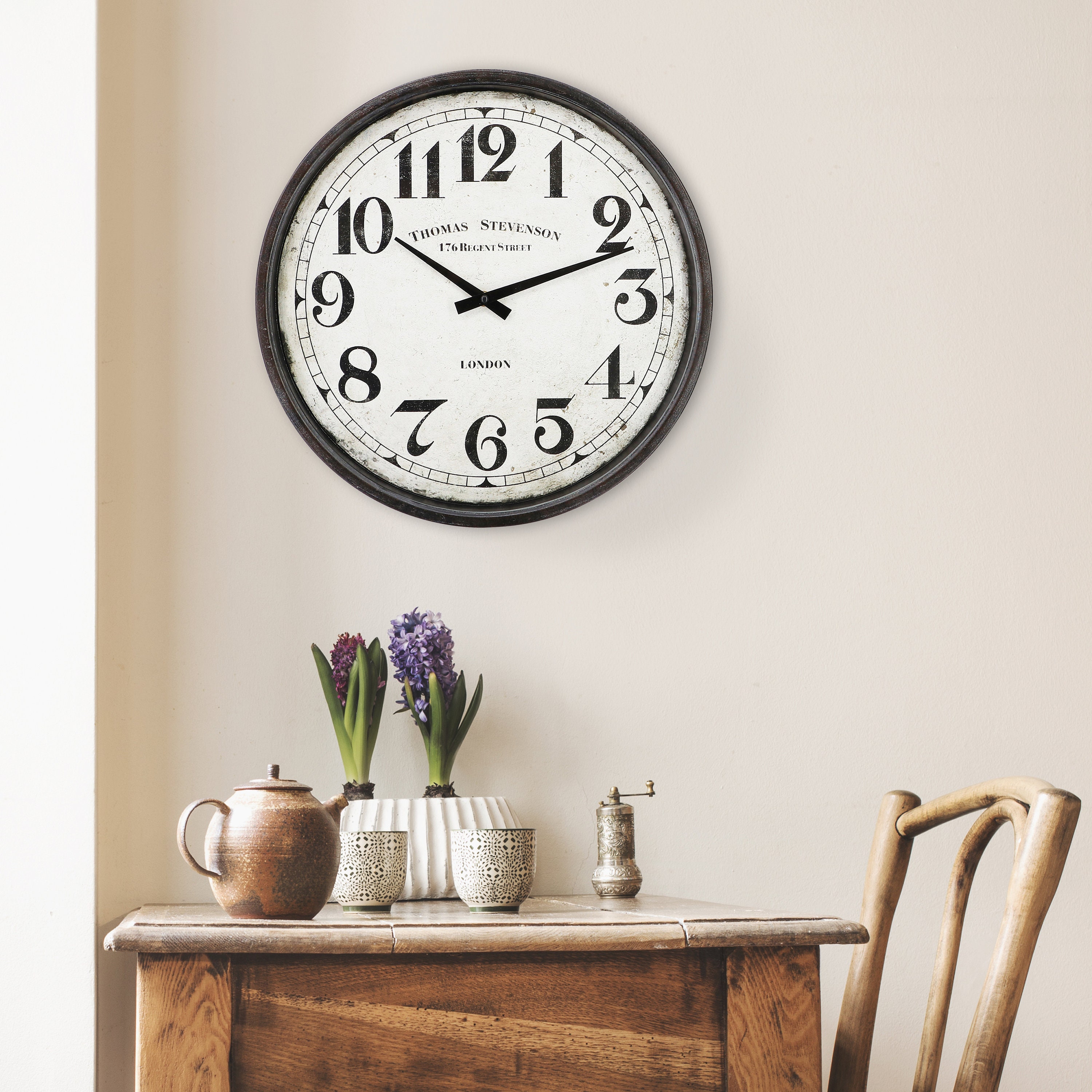 Medium Round Industrial Design Wall Clock Home Decor Retro Etsy UK