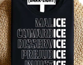 Justicia social PNG / Malicia, cobardía, prejuicio, injusticia, diseño / Cita de concienciación sobre activismo / Arte de igualdad de derechos humanos, Anti ICE Png