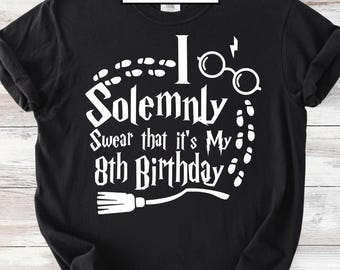 I Solemnly Swear That It's My 8th Birthday Magical Fantasy, 8th Birthday Boy & girl Est 2018 Magic Wand