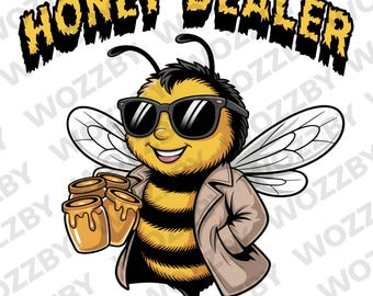 Honey Dealer PNG: Beekeeper Dad Gift, Watercolor Bee, funny bee Sublimation Design  (Digital Download)