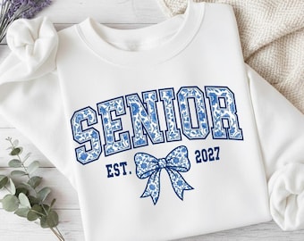Coquette Senior 2027 Roze Strik PNG, Senior 2027 PNG, Klas van 2027 PNG, Afstudeershirt PNG, Senior 2027 Sublimatie