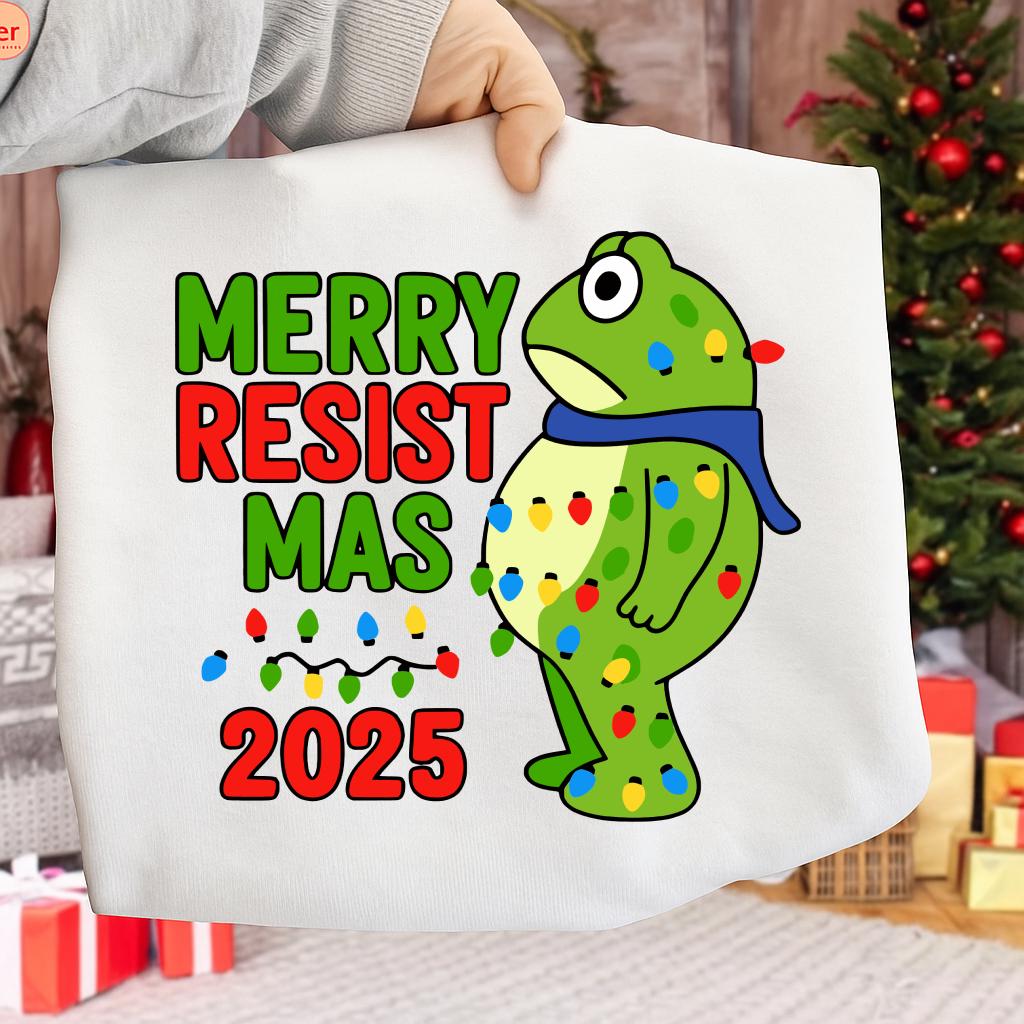 Resistmas Rabbit Merry Christmas Portland 2025 PNG, Resistmas Frogs Xmas Funny Political ...