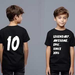 Birthday Shirt, Legendary Awesome Epic Since 2016 Shirt, Ten Birthday Groovy Shirt, 10th Birthday Tee, Gift Shirt for Kids