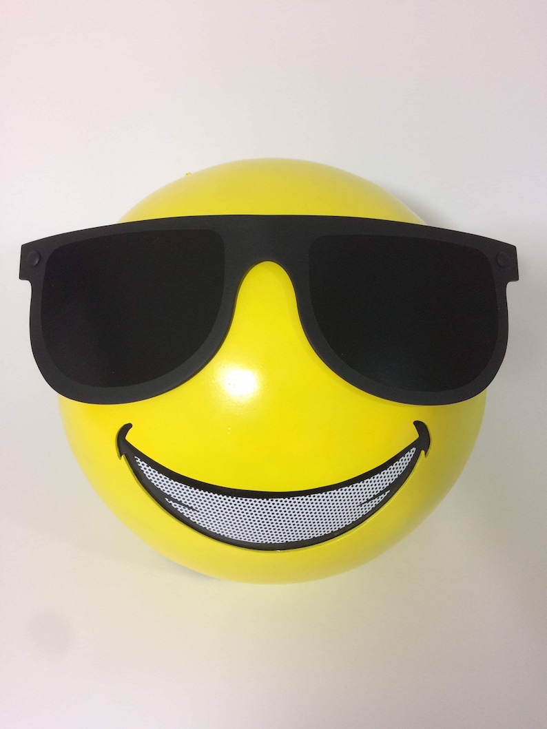 Emoji helmet with sunglasses