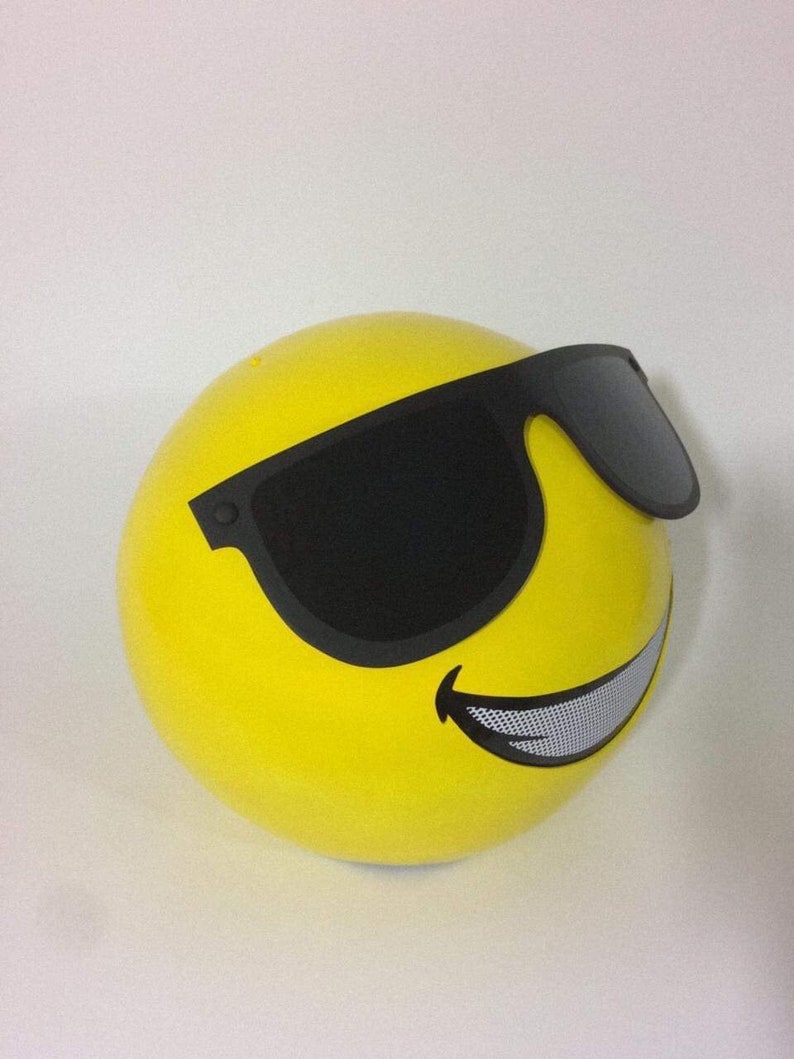 Emoji helmet with sunglasses