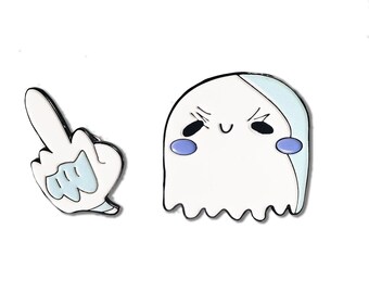 F BOO! 1,25" miękka emaliowana szpilka Ghost