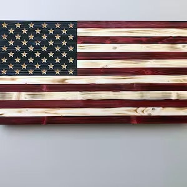 Wooden American Flag Wall Art Etsy