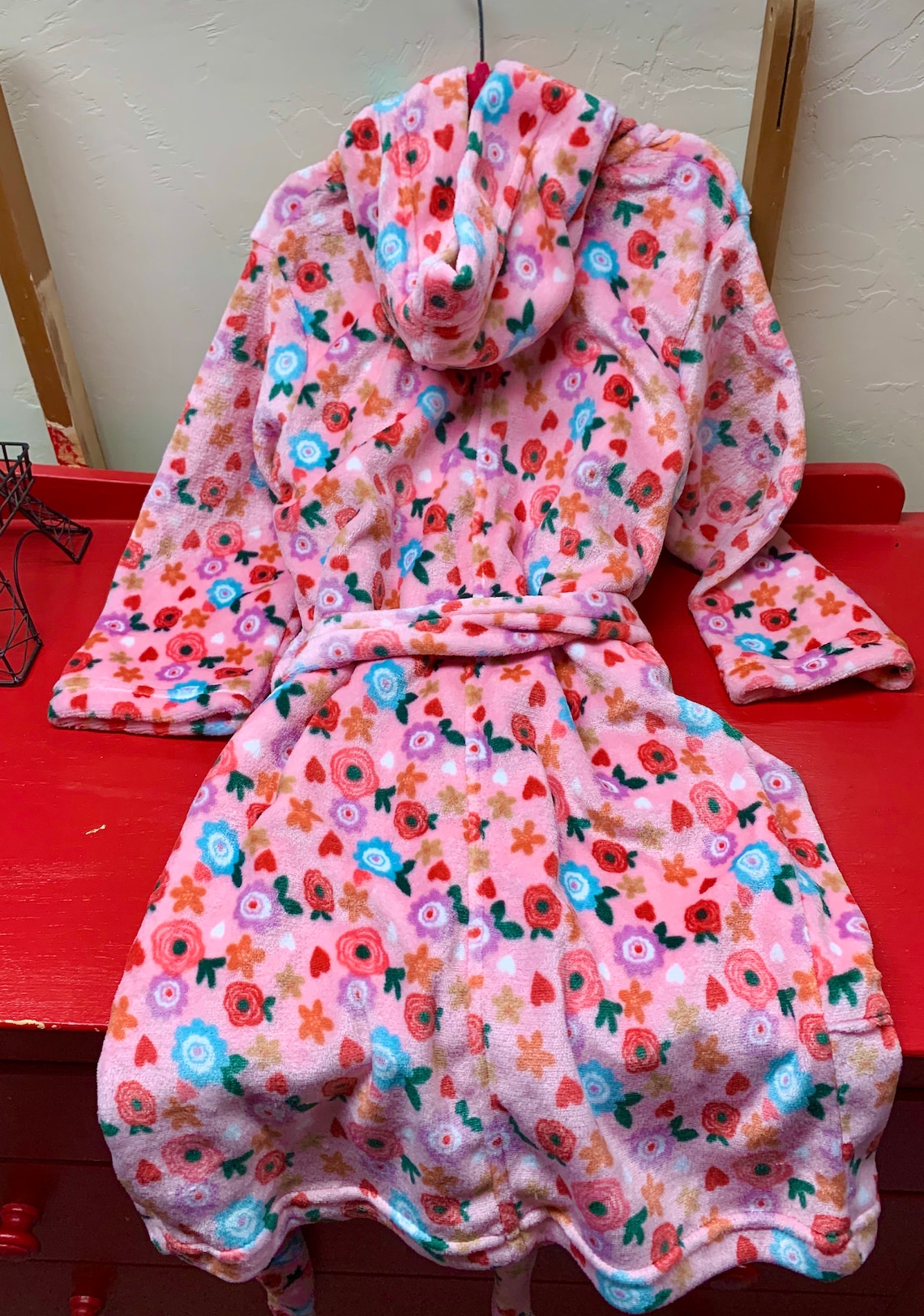 Little Girls Soft and Cozy Floral Bathrobe With Hood Etsy