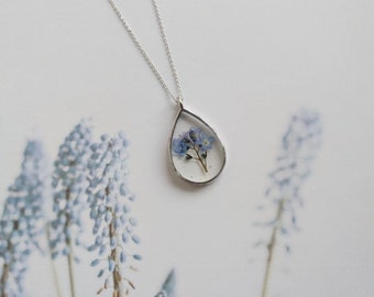 White Flower Resin Pendant