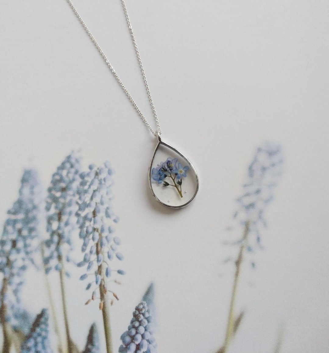 Real Flower Necklace, Pressed Flower Necklace, Woodland Necklace ...