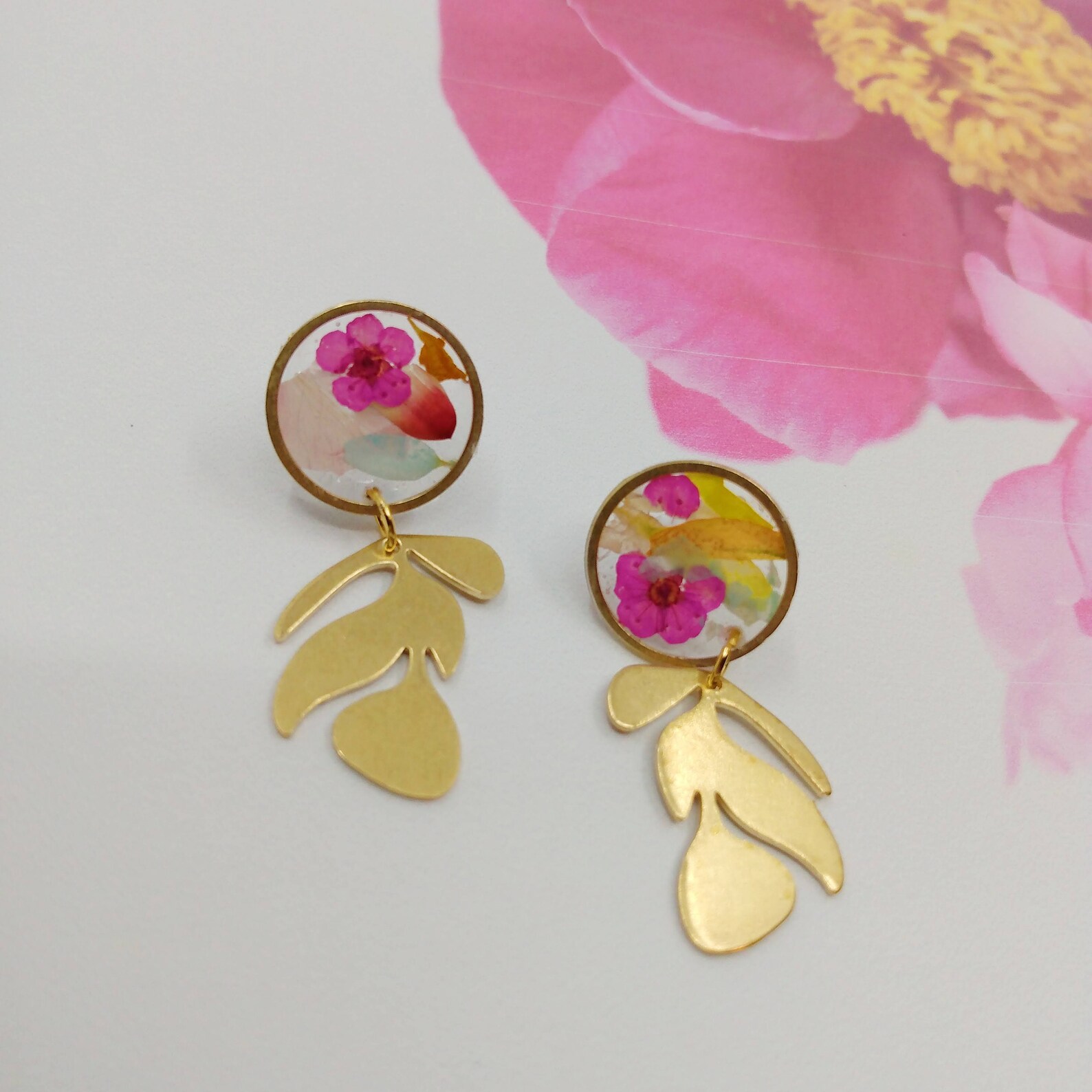 Real Flower Earrings Pressed Flower Earrings Pressed Flower Etsy