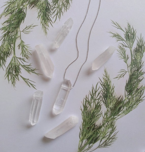 Raw Quartz Point necklace, Clear Quartz necklace, Faceted Clear Quartz, Raw Clear Quartz, Clear Quartz, Crown Chakra Pendant