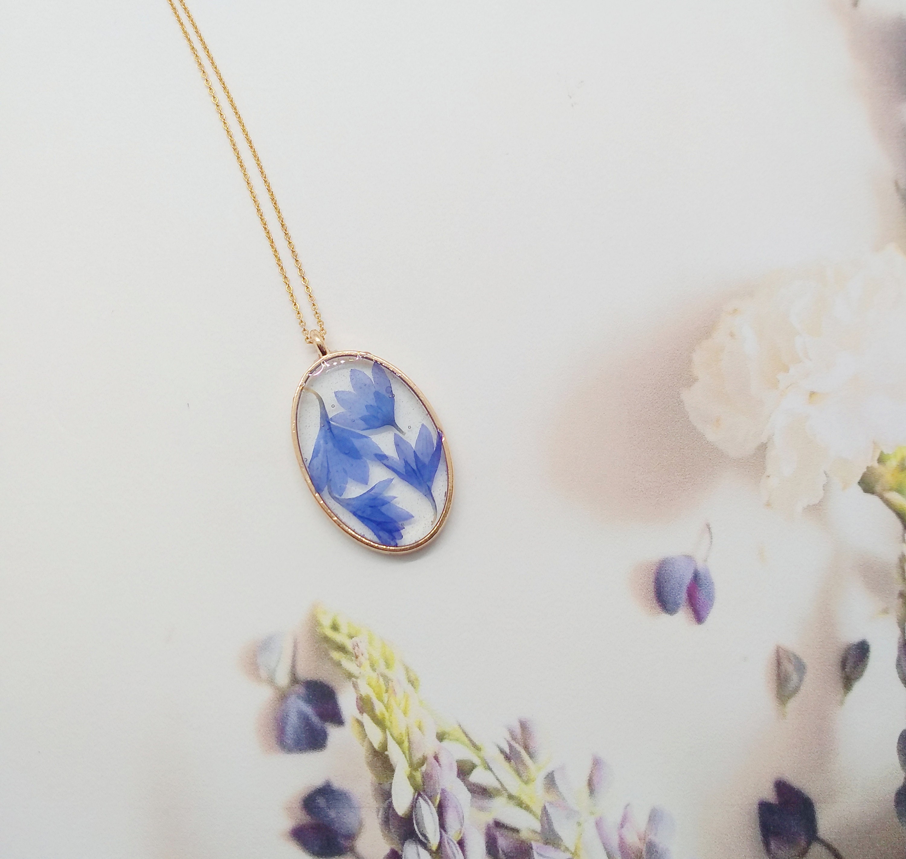 Real Flower Necklace, Pressed Flower Necklace, Woodland Necklace ...