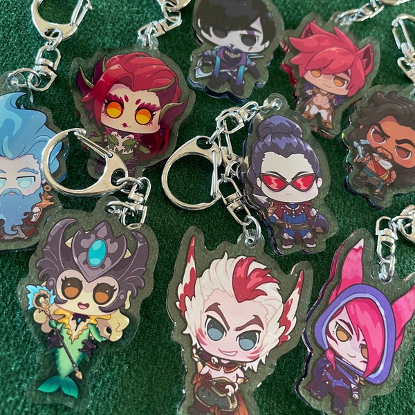 LoL 2"in sleutelhanger Chibi Champs League of Legends Draven/Jinx/Thresh/Yone/Yasuo/Kayn/Ornn/Zed/Velkoz