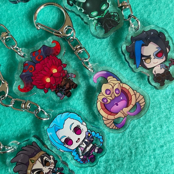 LoL 1.5” Mini Charm / Keychain - League of Legends - Yone Yasuo Ornn Thresh Zed Draven Jinx Velkoz Kayn