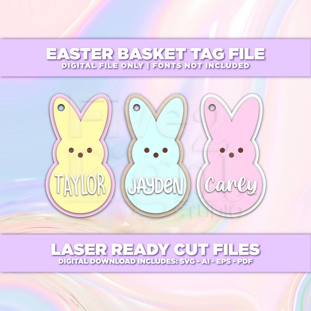 Easter Rabbit Key Svg Easter Bunny Basket Tag Key Chain SVG, Laser Cut File (digital Download ...