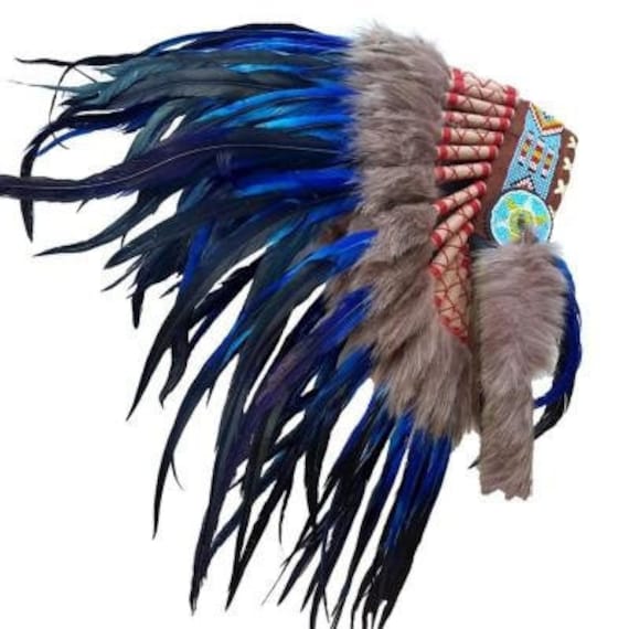 Coiffe Indienne Bleue