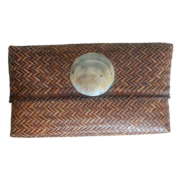 Pochette en rotin et coquillage - RATTAN CLUTCH BAG