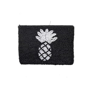 Ananas-Geldbörse, schwarz – Glasperlen