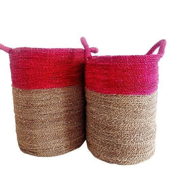 Large Red and Beige Roxy Basket Etsy Ireland