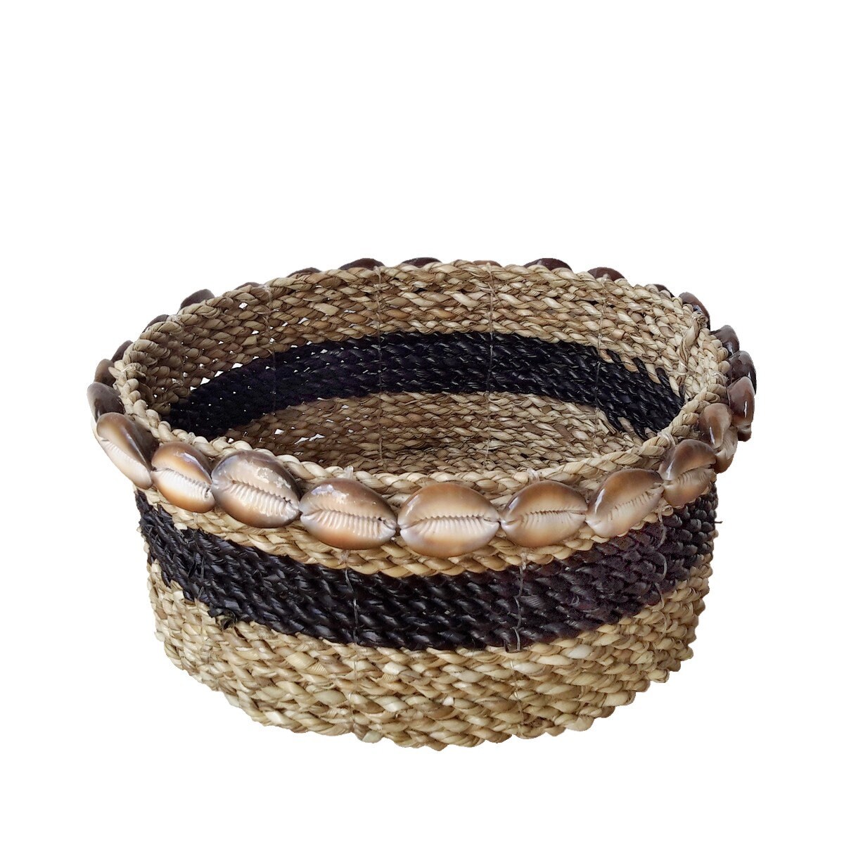 Paniers Nora en Jonc de Mer avec Coquillages Marons