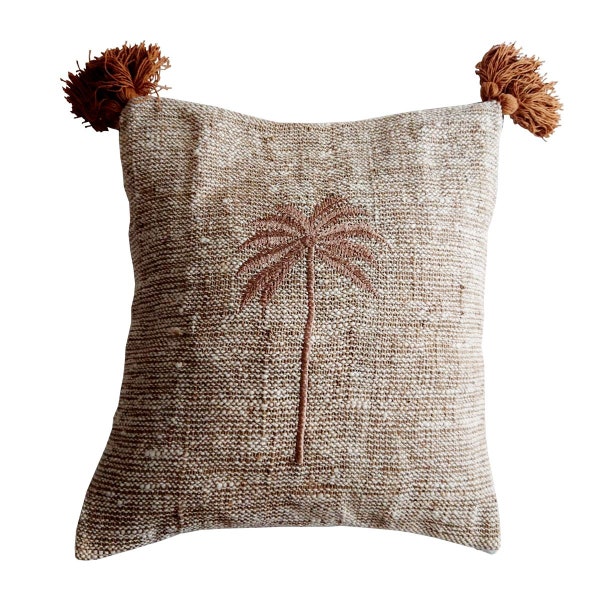 Housse de coussin Baggy beige avec broderie